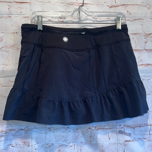 Athlete tennis skirt 8 black reflective shorts mini elastic waist pockets - Picture 4 of 14